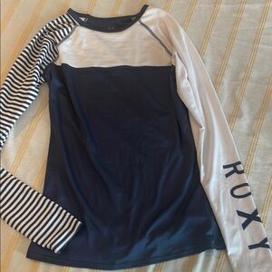 FREE with purchase Roxy Blue and white stripe rashguard L